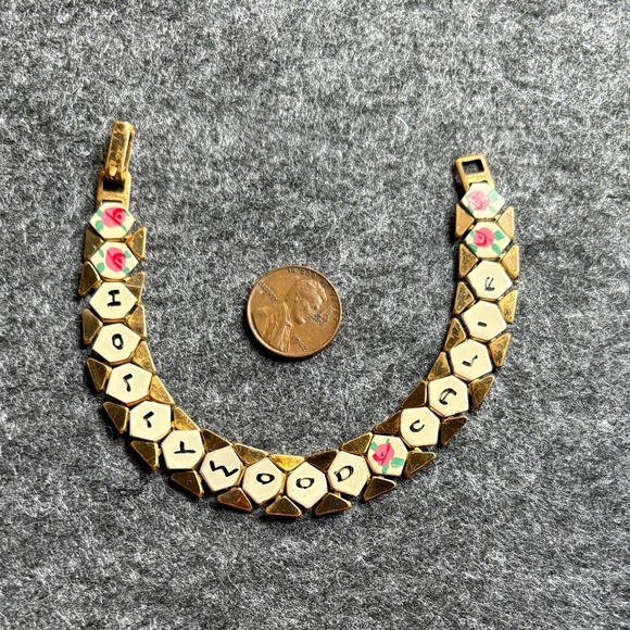 Vintage 1950's Hollywood California Enameled Souvenir Bracelet - Retro Hollywood - Picture 1 of 9